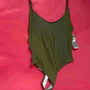 Olive Green One Piece Swimsuit